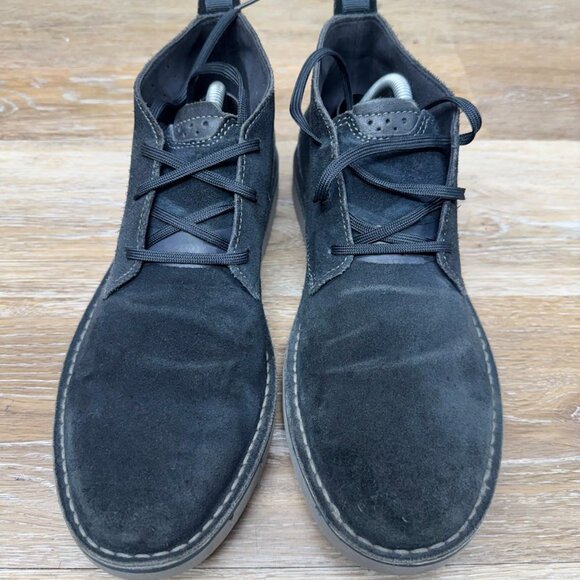 Clarks Capler Black Suede Mid Chukka Boots Men's Size 9 - Picture 2 of 7